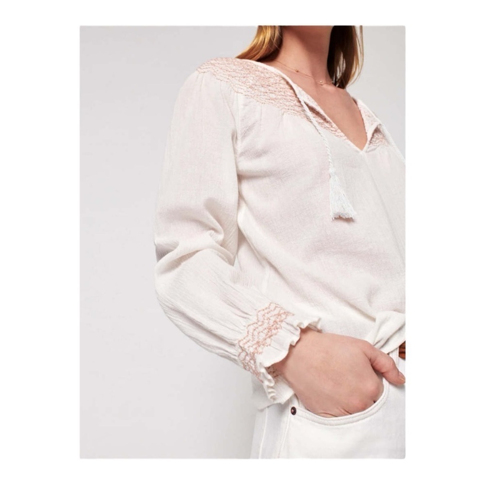 Faherty Laura Embroidered Top - Whisper White NWOT - Picture 4 of 7